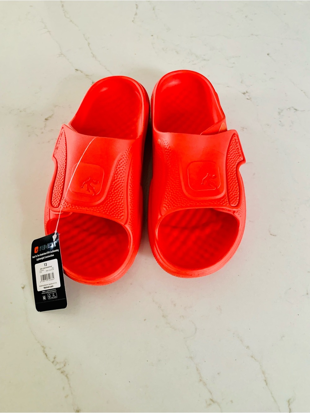 AND1 Men's Red Logo Slide Sandals Slip On EVA Upper US 13 New w/ Box